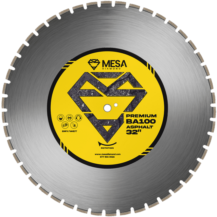 Mesa Diamond Asphalt Diamond Saw Blade BA100 – asphalt diamond saw blade 32" for asphalt and green concrete cutting