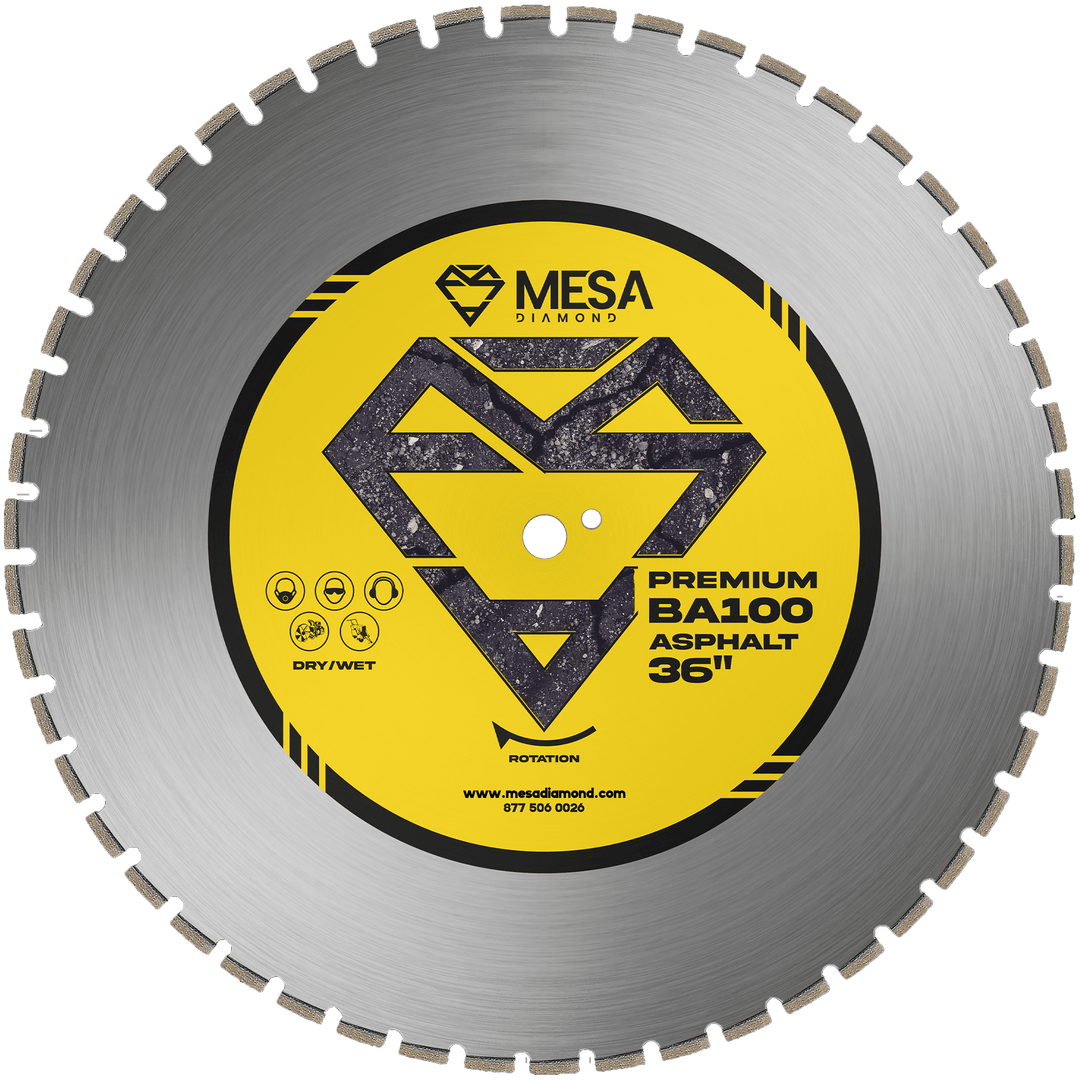 Mesa Diamond Asphalt Diamond Saw Blade BA100 – asphalt diamond saw blade 36" for asphalt and green concrete cutting