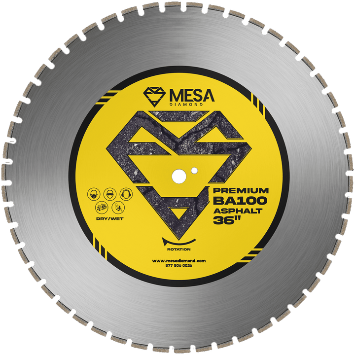 Mesa Diamond Asphalt Diamond Saw Blade BA100 – asphalt diamond saw blade 36" for asphalt and green concrete cutting