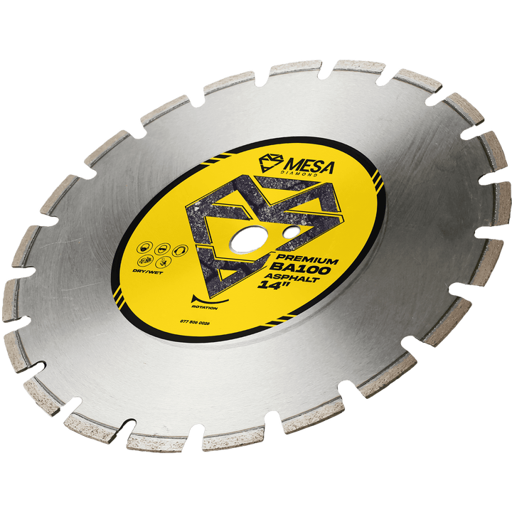 Asphalt Diamond Saw Blade BA100 – asphalt diamond saw blade by Mesa Diamond for asphalt and green concrete cutting