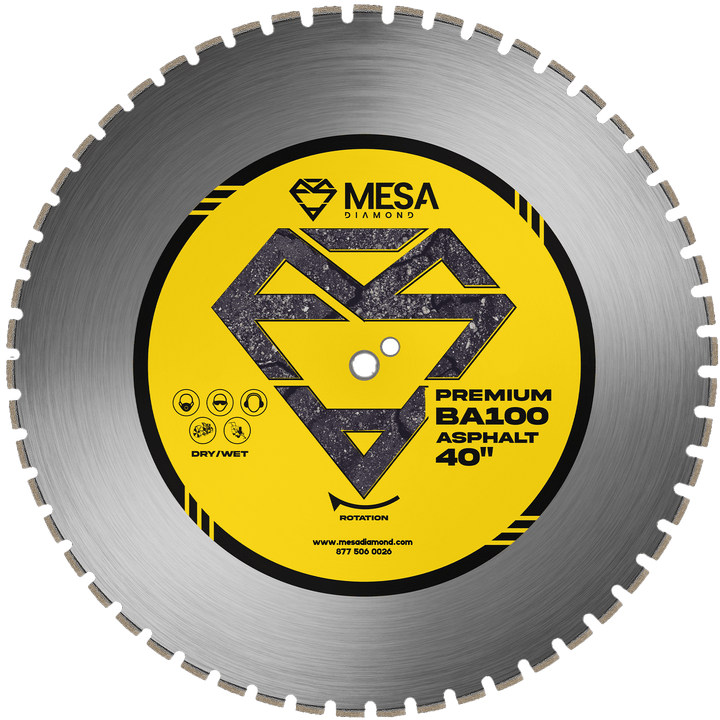 Mesa Diamond Asphalt Diamond Saw Blade BA100 – asphalt diamond saw blade 40" for asphalt and green concrete cutting