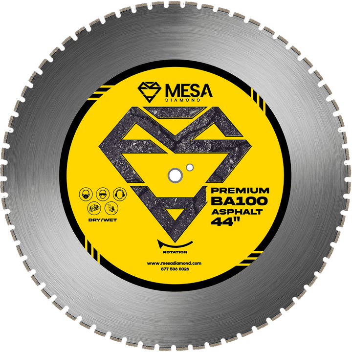 Mesa Diamond Asphalt Diamond Saw Blade BA100 – asphalt diamond saw blade 44" for asphalt and green concrete cutting