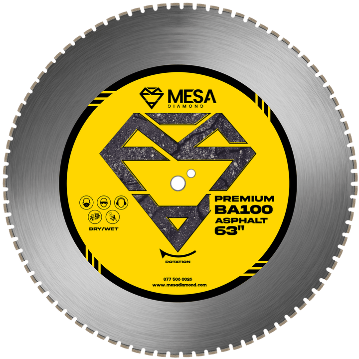 Mesa Diamond Asphalt Diamond Saw Blade BA100 – asphalt diamond saw blade 63" for asphalt and green concrete cutting