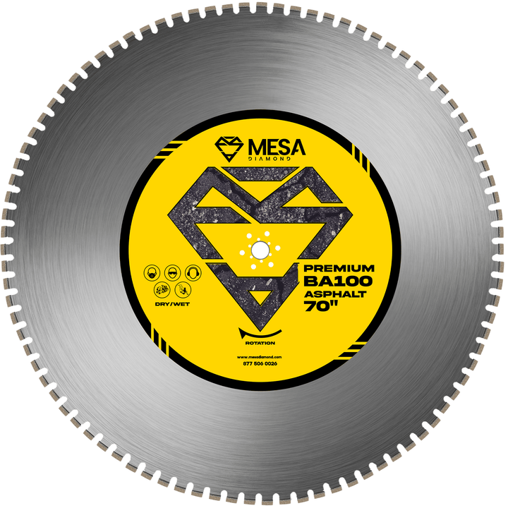 Mesa Diamond Asphalt Diamond Saw Blade BA100 – asphalt diamond saw blade 70" for asphalt and green concrete cutting