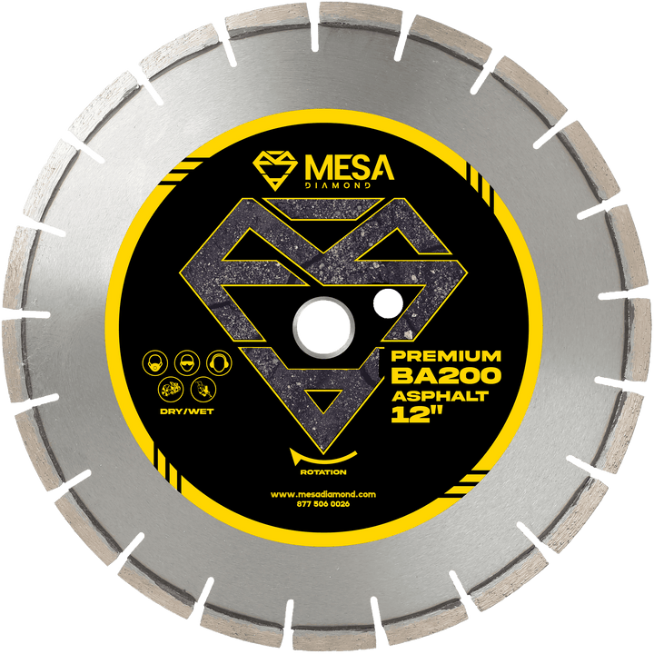 Mesa Diamond Asphalt Diamond Saw Blade BA200 PRO asphalt diamond saw blade 0.125" for asphalt and green concrete cutting