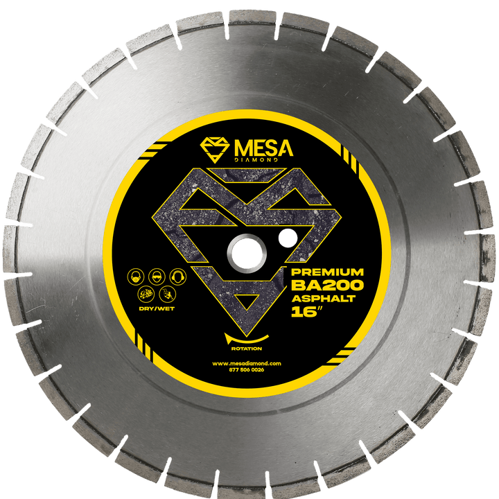 Mesa Diamond Asphalt Diamond Saw Blade BA200 PRO asphalt diamond saw blade 0.141" for asphalt and green concrete cutting