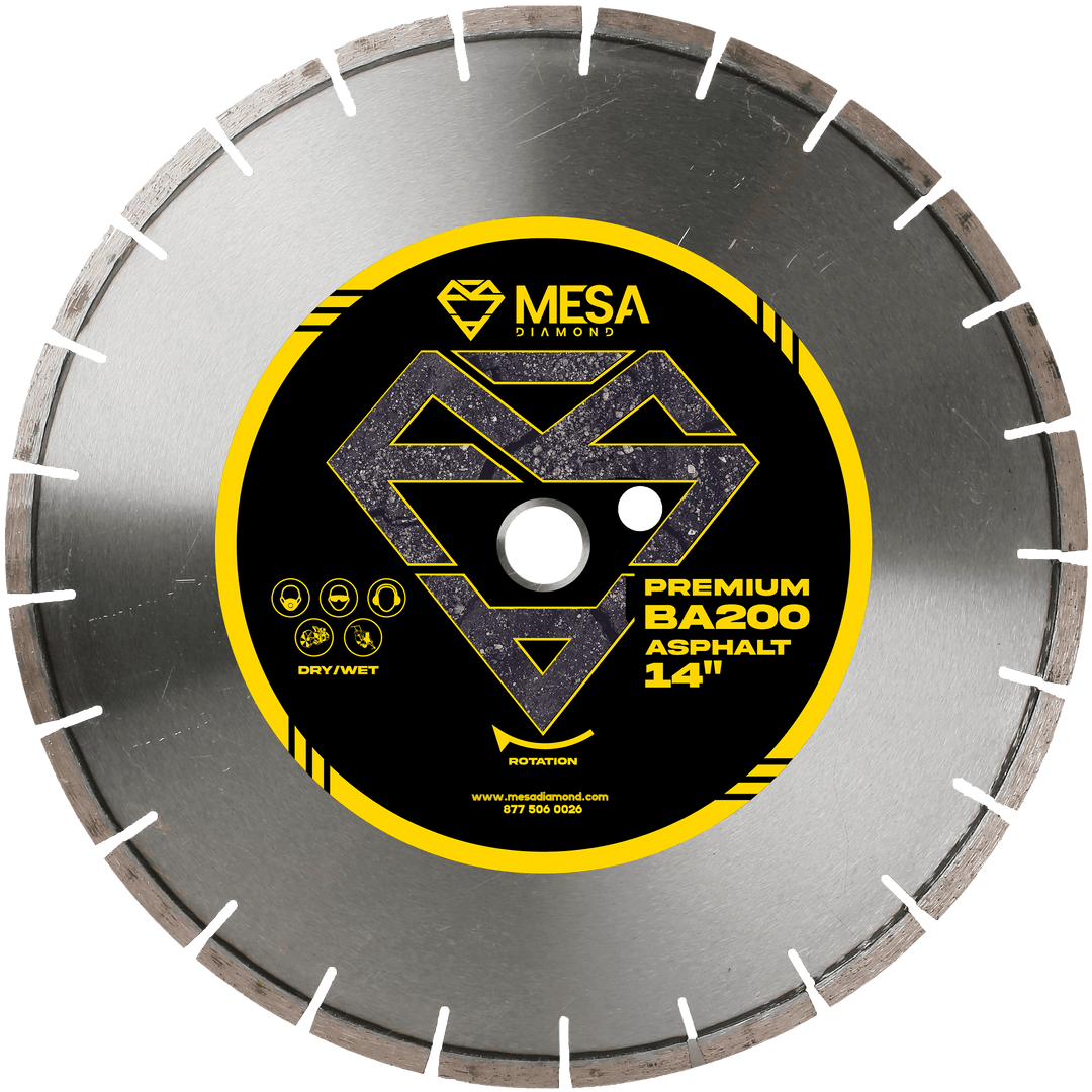 Mesa Diamond Asphalt Diamond Saw Blade BA200 PRO – asphalt diamond saw blade 14" for asphalt and green concrete cutting