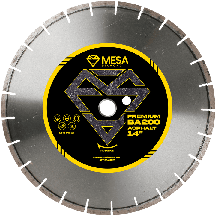 Mesa Diamond Asphalt Diamond Saw Blade BA200 PRO – asphalt diamond saw blade 14" for asphalt and green concrete cutting