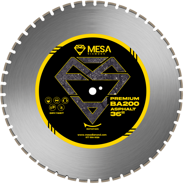 Mesa Diamond Asphalt Diamond Saw Blade BA200 PRO – asphalt diamond saw blade 36" for asphalt and green concrete cutting