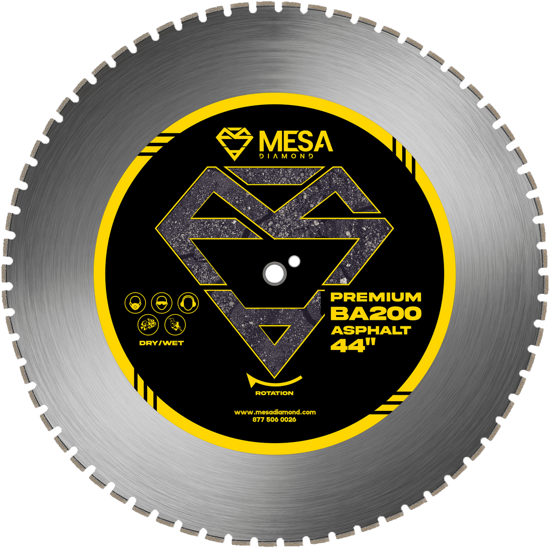 Mesa Diamond Asphalt Diamond Saw Blade BA200 PRO – asphalt diamond saw blade 44" for asphalt and green concrete cutting