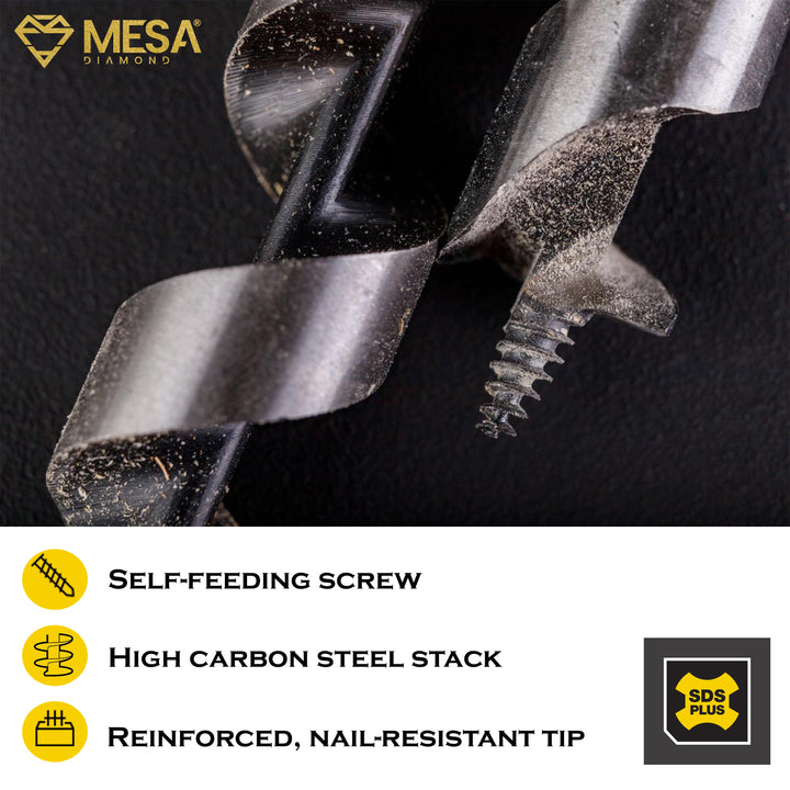 Auger Drill Bit for Wood SDS PLUS LS10 – Mesa Diamond wood drill bit for clean drilling in wood