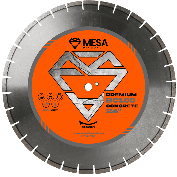 Mesa Diamond Concrete Diamond Saw Blade BC100 concrete diamond saw blade 0.177" for cutting cured and reinforced concrete