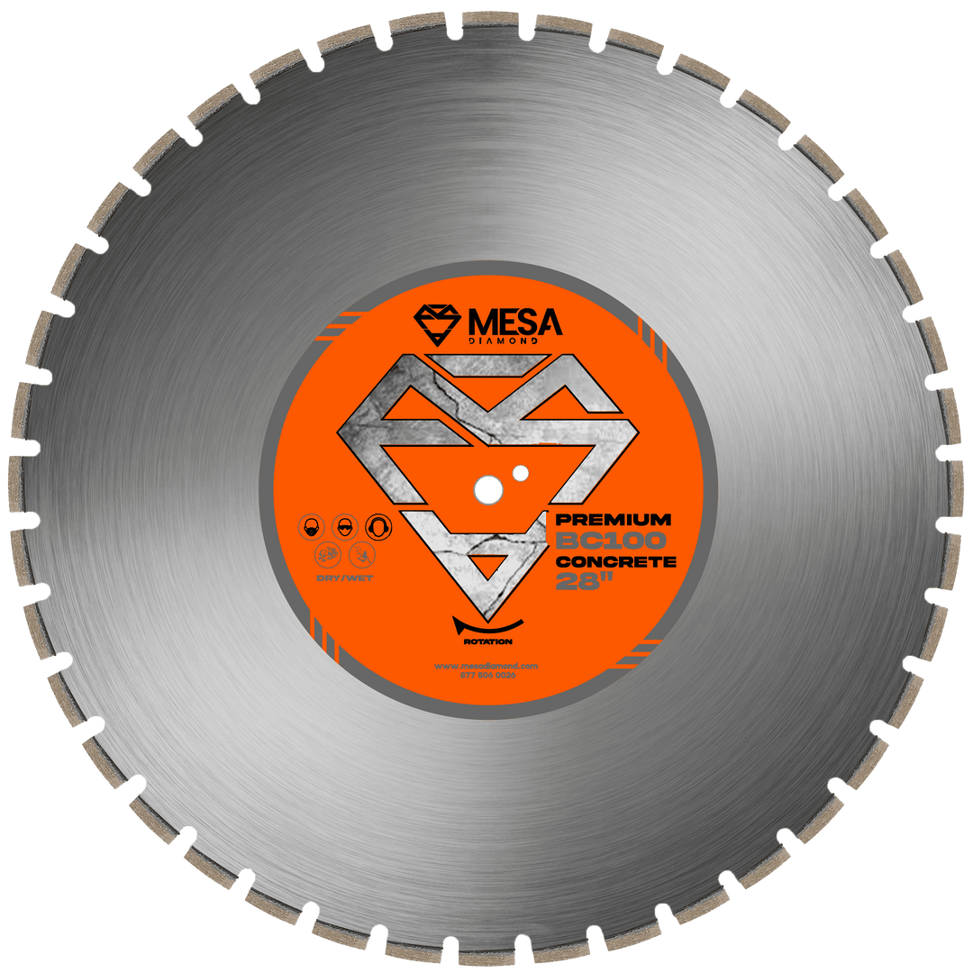 Mesa Diamond Concrete Diamond Saw Blade BC100 concrete diamond saw blade 0.189" for cutting cured and reinforced concrete