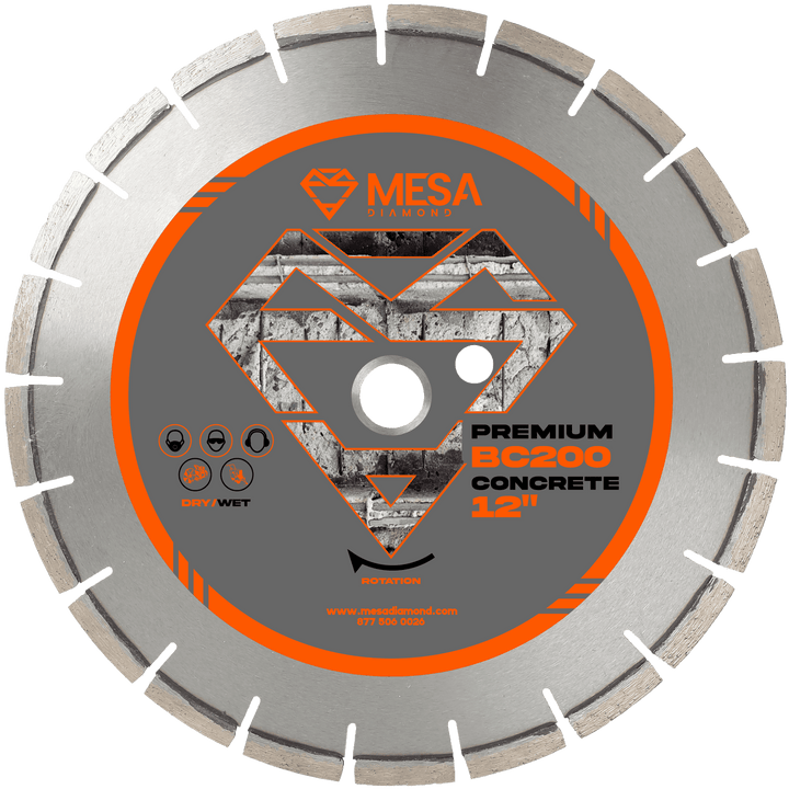 Mesa Diamond Concrete Diamond Saw Blade PRO BC200 concrete diamond saw blade 0.125" for cutting cured and reinforced concrete