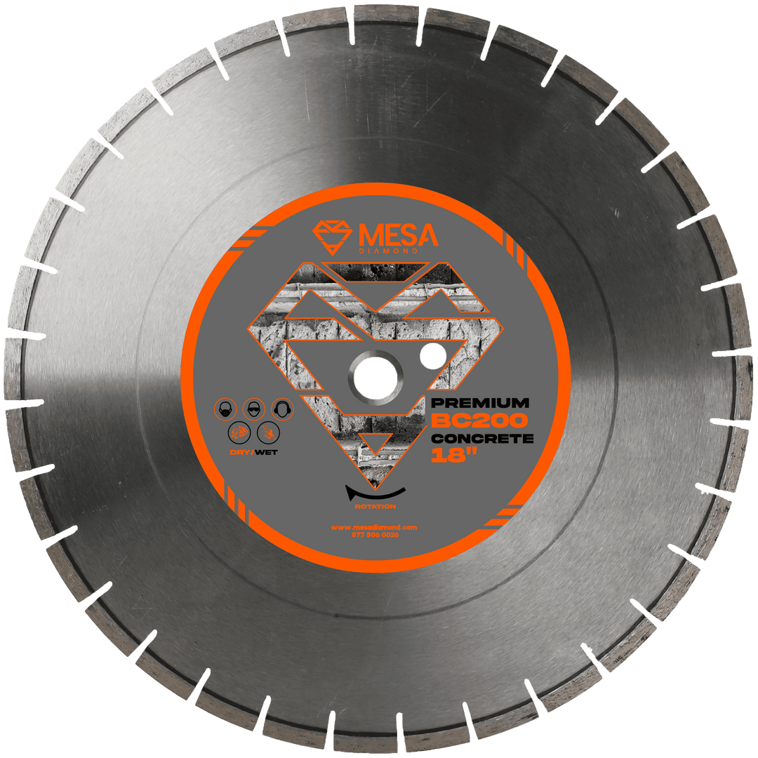 Mesa Diamond Concrete Diamond Saw Blade PRO BC200 concrete diamond saw blade 0.161" for cutting cured and reinforced concrete