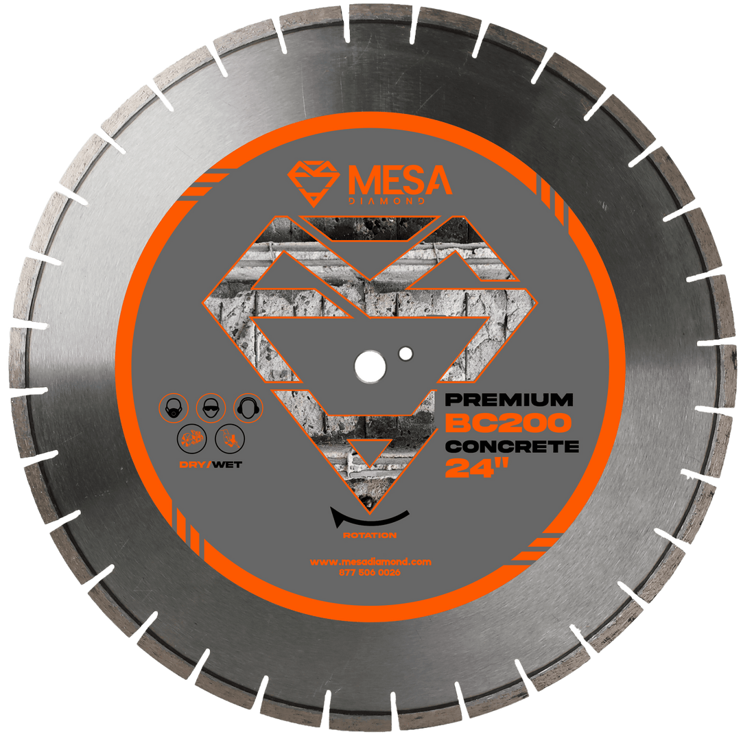 Mesa Diamond Concrete Diamond Saw Blade PRO BC200 concrete diamond saw blade 0.177" for cutting cured and reinforced concrete