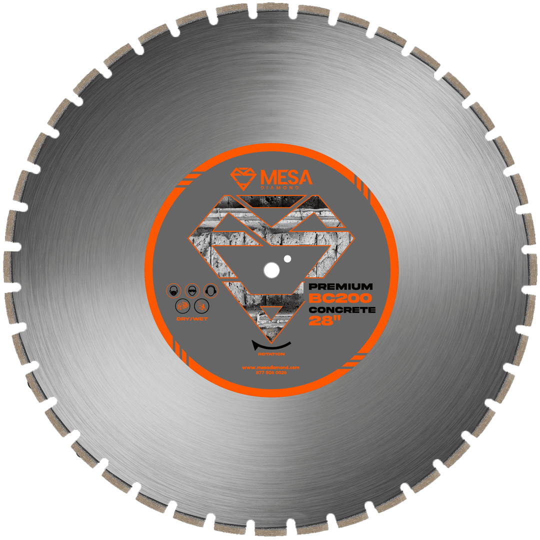 Mesa Diamond Concrete Diamond Saw Blade PRO BC200 concrete diamond saw blade 0.189" for cutting cured and reinforced concrete