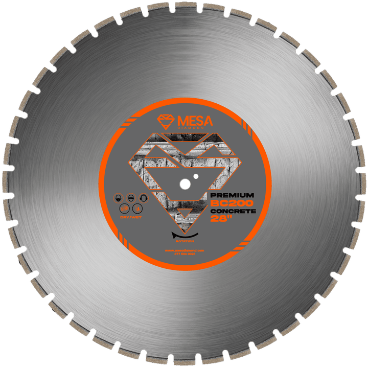 Mesa Diamond Concrete Diamond Saw Blade PRO BC200 concrete diamond saw blade 0.189" for cutting cured and reinforced concrete