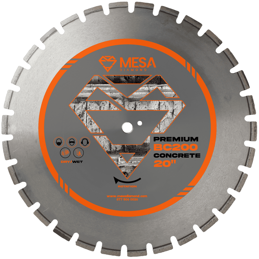 Mesa Diamond Concrete Diamond Saw Blade PRO BC200 – concrete diamond saw blade 20" for cutting cured and reinforced concrete