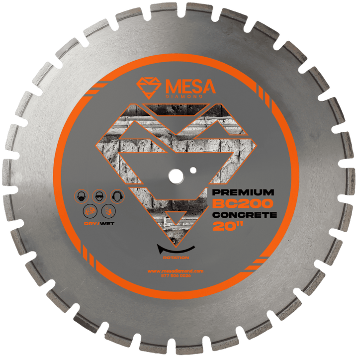 Mesa Diamond Concrete Diamond Saw Blade PRO BC200 – concrete diamond saw blade 20" for cutting cured and reinforced concrete