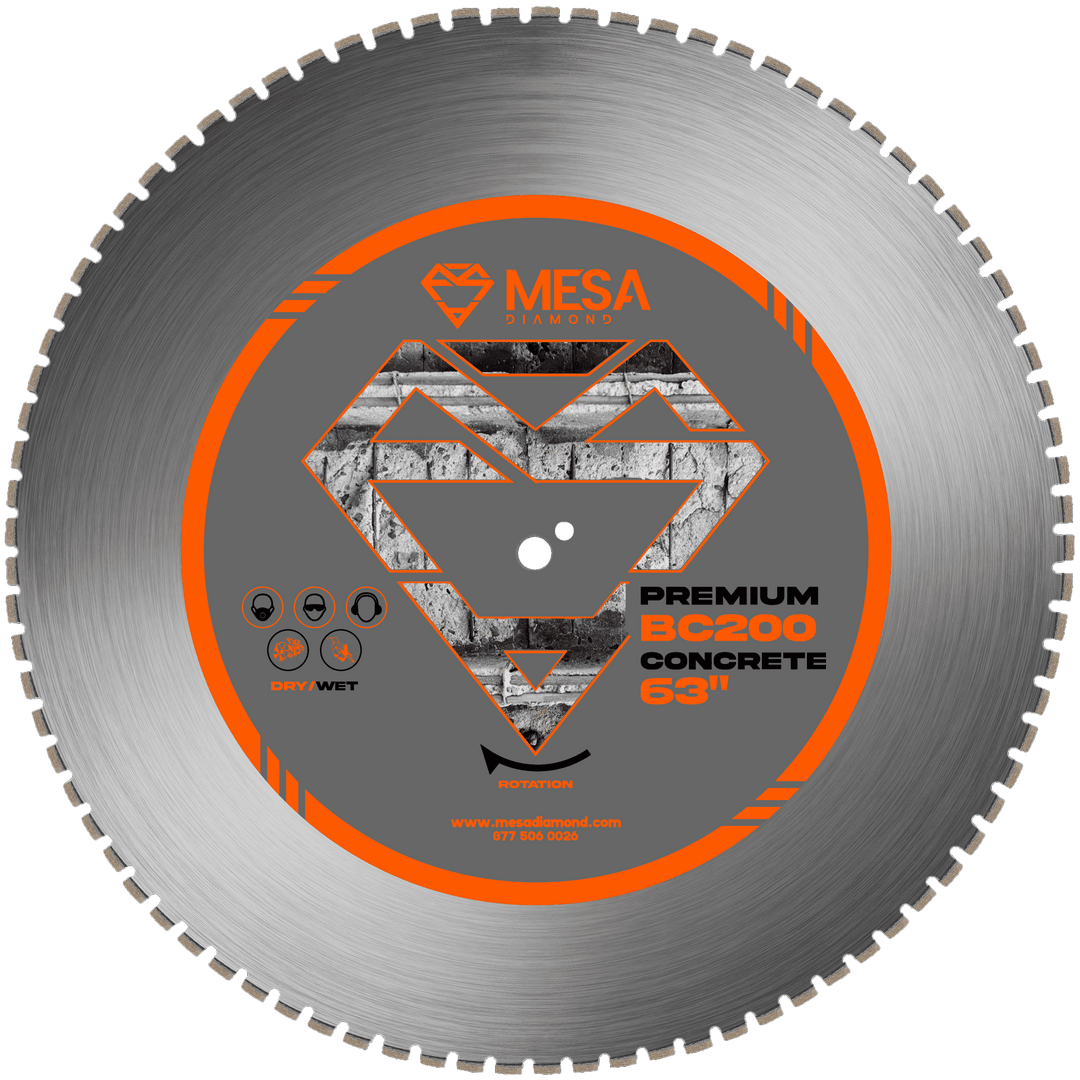 Mesa Diamond Concrete Diamond Saw Blade PRO BC200 – concrete diamond saw blade 63" for cutting cured and reinforced concrete
