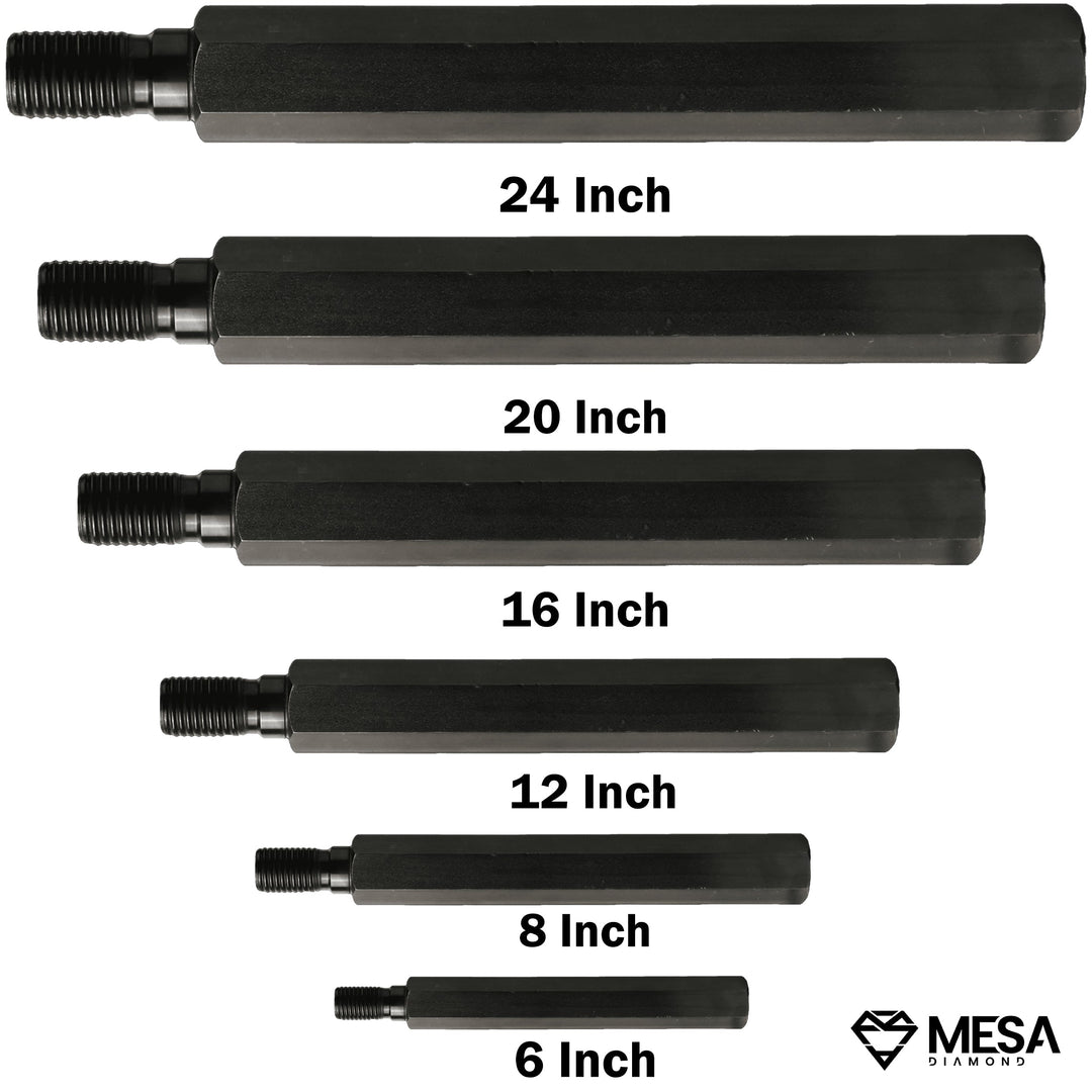 Extensions for Core Drill Bits – Mesa Diamond core drill extension for extending core drill bit reach