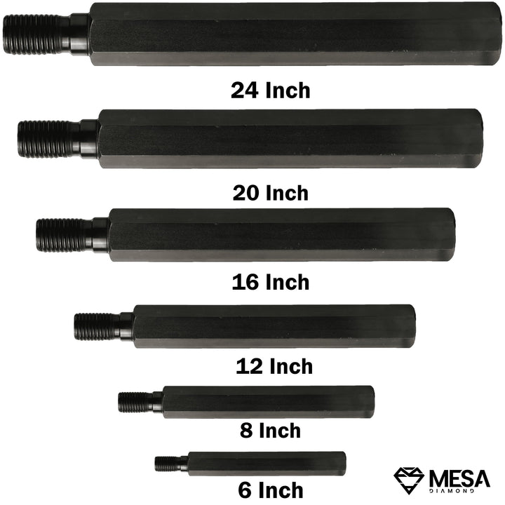 Extensions for Core Drill Bits – Mesa Diamond core drill extension for extending core drill bit reach
