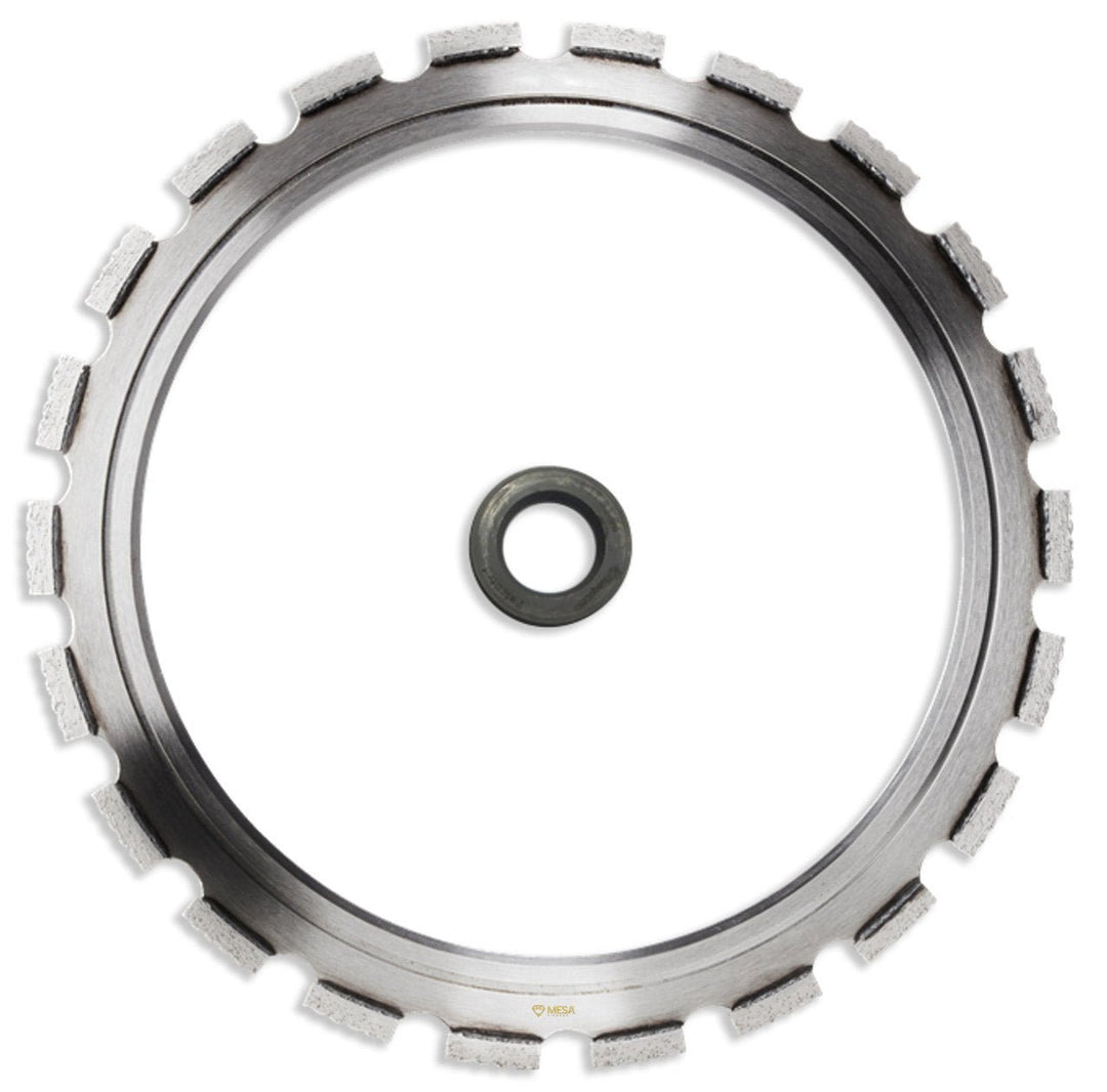 Mesa Diamond Ring Saw Blade RG50 – ring saw diamond blade 14”/35MM X .169” WITH DRIVE WHEEL for deep cutting with ring saws