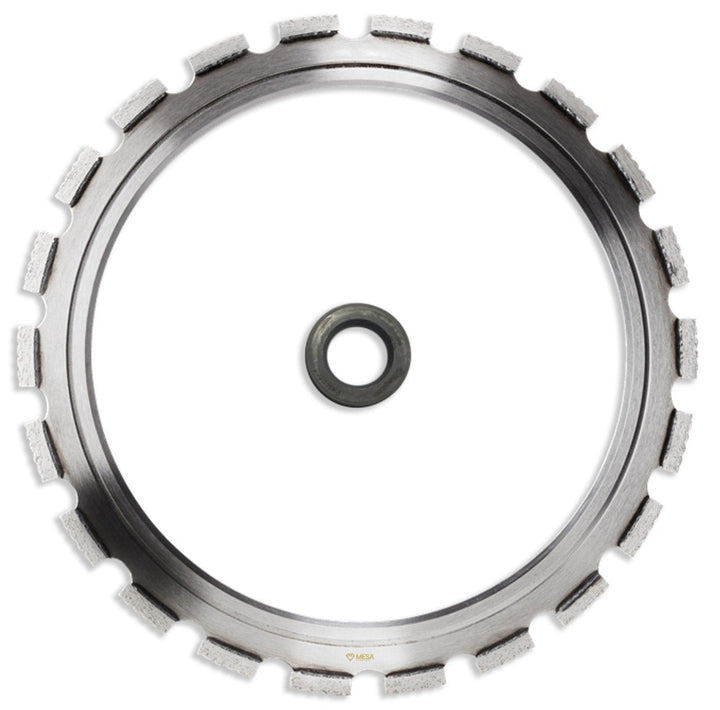 Mesa Diamond Ring Saw Blade RG50 – ring saw diamond blade 14”/35MM X .169” WITH DRIVE WHEEL for deep cutting with ring saws